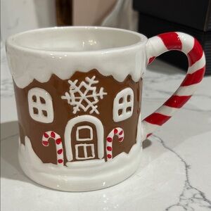 Gingerbread House Mug with Candy Cane Handle